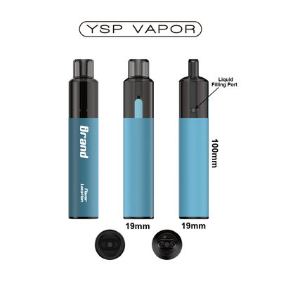 500 mAh de batterie poudre de vapotage rechargeable de type C Chargement 2 ml stylo vapotage rechargeable