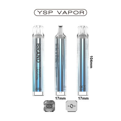600 bouffées 2 ml liquide cristallin électrolytique batterie de cigarette électronique 400 mAh TPD jetable